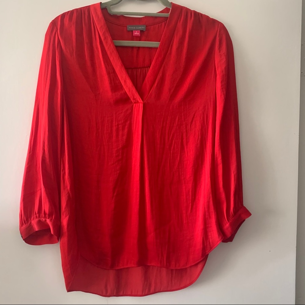 Silky red blouse